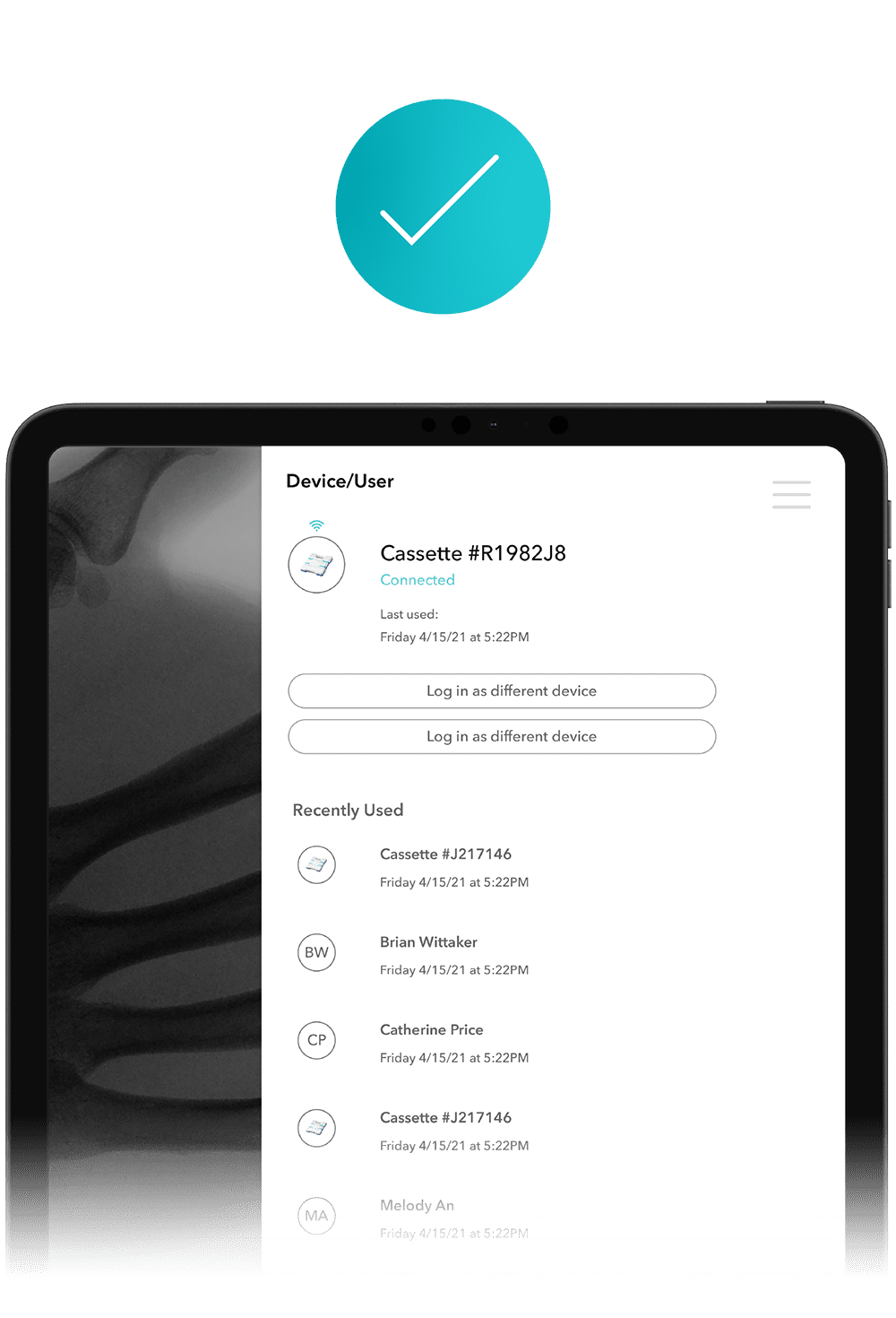 OXOS platform displayed on tablet